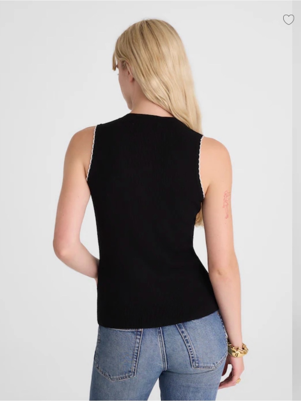 NWT Madewell Sleeveless Merino Wool Blend Button-Front Knit Top-Size XL - Picture 2 of 8